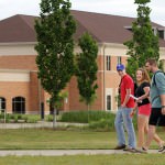 SAU Engineering Students walking near Science Center