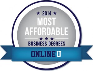 OnlineU.org Most Affordable Online Business Degree Badge