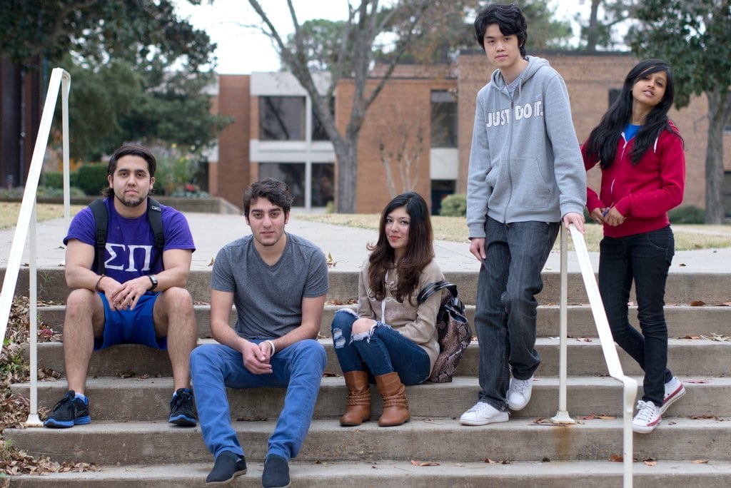 International students on campus