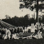 Preparing to wrap the Maypole in 1929. SAU Archives. photo