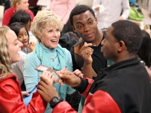 MHS students learn how to do theatre makeup from SAU Theatre