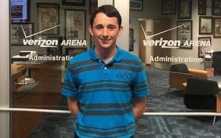 SAU senior finishing degree with internship at Verizon Arena